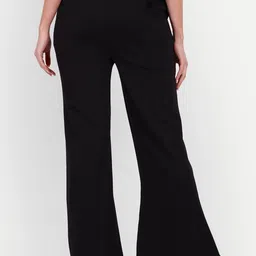 next one Women Flared Black Lycra Blend Trousers image 2