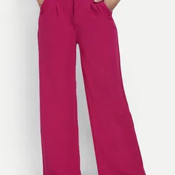 broadstar Women Loose Fit Red Cotton Blend Trousers-picture-19