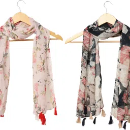 mss fashion Printed Chiffon Women Multicolor Scarf, Stole, Fancy Scarf-picture-15
