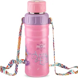 jaypee STEEL SAFE Frozen Anna & Elsa Insulated Kids Water bottle with Strap Multi Use 600 ml Water Bottle image 1