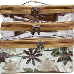 divyana Foldable Water Resistant Multipurpose Pouch Toiletries Bag Kit Pouch Utility Makeup, Jewellery, Cosmetic, Multipurpose, Travelling, Organiser, Accessories, Kit, Vanity Bag, Medicine Kit, Temple Bag Vanity Box image 1