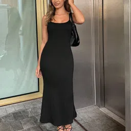 houseofcommon Women Bodycon Black Maxi/Full Length Dress-picture-15