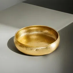 alnoor handicrafts Hammered Urli Bowl for Home, Office, Diwali Decorations and Festive Table Decor Iron 0 - Cup Tealight Holder image 5