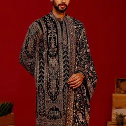 KALPRAAG Floral Embellished Zari Mandarin Collar Kurta with Patiala And Dupatta image 4