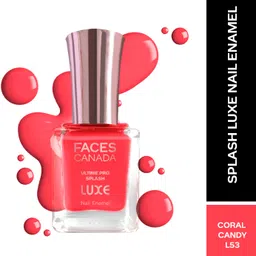 faces canada Ultime Pro Splash Luxe Nail Enamel | Glossy Finish | Quick Drying Coral Candy (L53) image 1