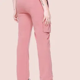 white moon Women Self Design Pink Track Pants image 2