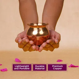 pancraft Copper Kalash Size 2 – 140g Large Hand-Polished Water Lota for Puja & Worship | Copper Kalash image 4