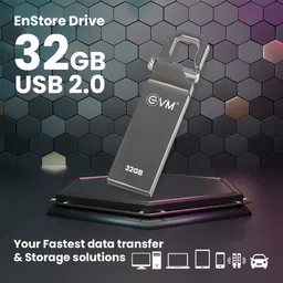 EVM EnStore Pen Drive - Read Speeds up to 15MB/s 32 GB OTG Drive Compatible with Desktop Computer, Laptop USB 2.0 Metal Case image 2