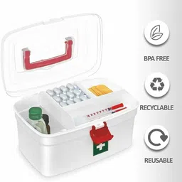 evara international Rectangular Medicine Box, Medical Box, First aid Box,Multi Purpose Box_K95 First Aid Kit image 3