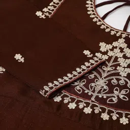 CANIZZARO Women Ethnic Motifs Embroidered Empire Thread Work Kurta with Trousers & With Dupatta image 5