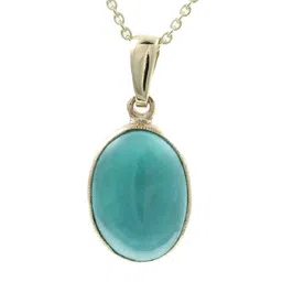 GenZcomplex Unisex Silver-Plated Turquoise/Firoza Stone Studded Pendant-picture-31
