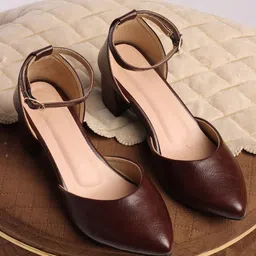SIRDENILL Women Solid Pointed Toe Block Mid-Top Sandals-picture-24