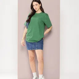 DILLINGER Womens Oversized Short Sleeve Plain Tshirt image 5