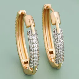 Kushal's Fashion Jewellery Gold-Plated Party Trendy Zircon Classic Hoop Earrings-picture-31