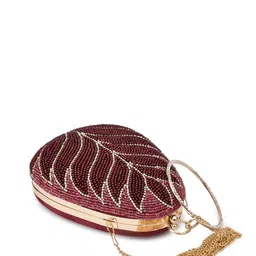 FOR THE BEAUTIFUL YOU Embroidered Box Clutch image 3