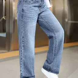 ROBECULT COLLECTION Women Comfort Straight Fit Heavy Fade Acid Wash Stretchable Jeans image 2