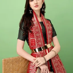 SWAMI STUDIO Ready to Wear Lehenga & Unstitched Blouse With Dupatta image 2