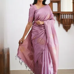 VASTRAAVEDAA Woven Design Zari Art Silk Handloom Banarasi Saree image 2