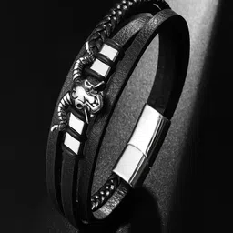 UNIVERSITY TRENDZ Men Leather Multistrand Bracelet-picture-30
