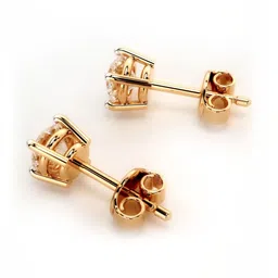 VALANOVA BIS Hallmark 14KT Rose Gold Diamond Studded Earrings- 1.21 gm image 3