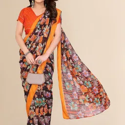 Moda Rapido Floral Poly Georgette Saree image 2