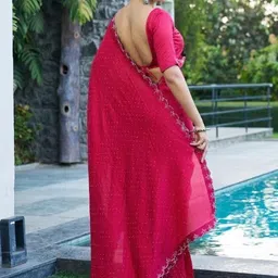 GHAN SALS Embellished Beads and Stones Baluchari Saree image 5