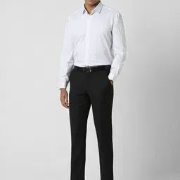 van heusen V Dot Men Spread Collar Geometric Printed Cotton Slim Fit Formal Shirt image 2