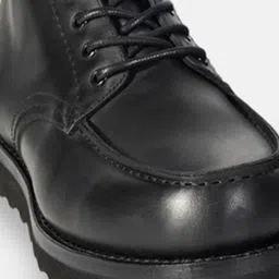 KOZASKO Men Goodyear Welted Black Oiled Leather Moctoe Boot image 3