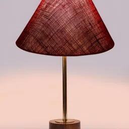 Aura Maroon Metal Traditional Cylindrical Shaped Table Lamp image 3