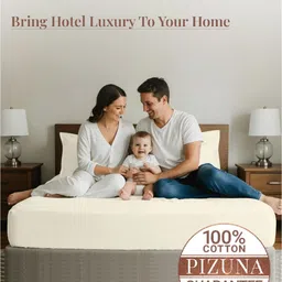 PIZUNA LINENS Off White Pure Cotton 400 TC Double Bedsheet Set 2.28 m x 2.54 m image 3