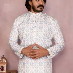 MUSA HANDLOOM Men Printed Regular Pure Cotton Kurta with Pyjamas image 3
