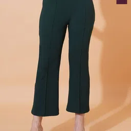 Mast & Harbour Women Pack of 2 Solid Comfort Regular Fit Mid-Rise Pleated Trousers-picture-38