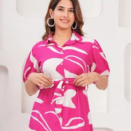 SARAI CREATIONS Women Abstract Printed Fit & Flare Midi Dress image 2