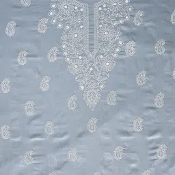 Seva Chikan Embroidered Unstitched Dress Material image 4