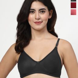 LILY Bra Pack of 3 Full Coverage Seamless Non Padded T Shirt Bra-picture-17