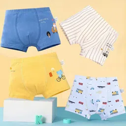 ASJAR Boys Pack Of 3 Assorted Printed Cotton Boxer Briefs image 4