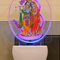 1ST TIME Red & Multicoloured Printed Acrylic Abstract Shaped Shaped Wall Lamp-picture-27