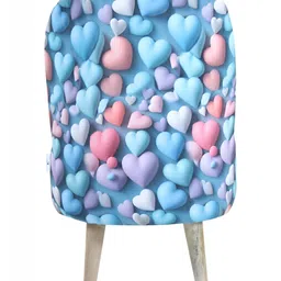 Shadowkart Blue & Pink Wooden Mudda Pouffe Ottoman image 5