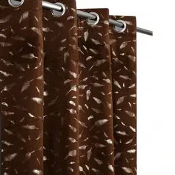 GEET CREATIONS Brown & White Floral Window Curtain image 3