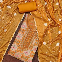 KALINI Embellished Organza Unstitched Dress Material-picture-30