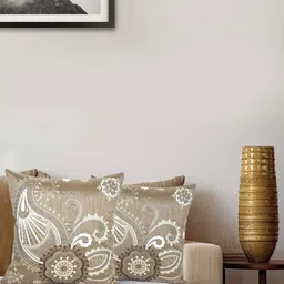 Vinayaka Fab Beige Set of 2 Floral Square Cushion Covers image 4