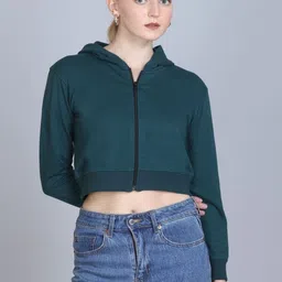 CORSICA Women Solid Zip-through Hooded Sweatshirt-image-38