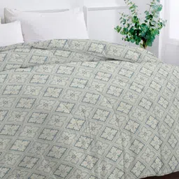 bsb home Grey Floral Microfiber Mild Winter 210 GSM Single Bed Comforter image 5