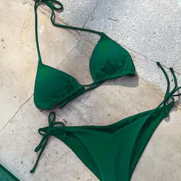 samvar Women Green Nylon Bra Panty Set for Lingerie Set Undergarments Pack of 1 image 4