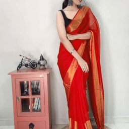 Panzora Zari Poly Georgette Ready to Wear Saree-picture-41