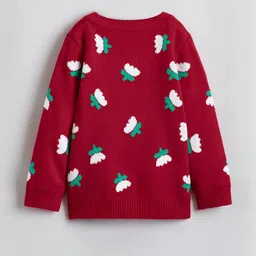 Hopscotch Girls Floral Printed Pure Cotton Sweater image 4
