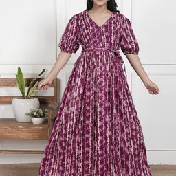 KALINI Women Ethnic Motifs Printed Maternity Maxi Dress-picture-20