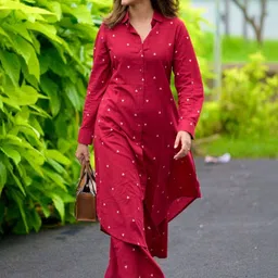 YAGNIK FASHION Printed Regular Shirt Collar Kurta With Trousers-picture-37