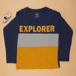 V-Mart Boys Navy Blue Solid Cotton Single Jersey Round Neck T-Shirt-picture-28