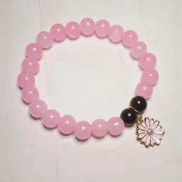 Rodya Unisex Brass Pink Floral Bracelet-picture-40